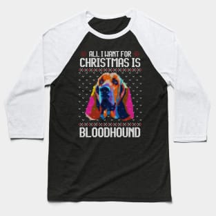 All I Want for Christmas is Bloodhound - Christmas Gift for Dog Lover Baseball T-Shirt